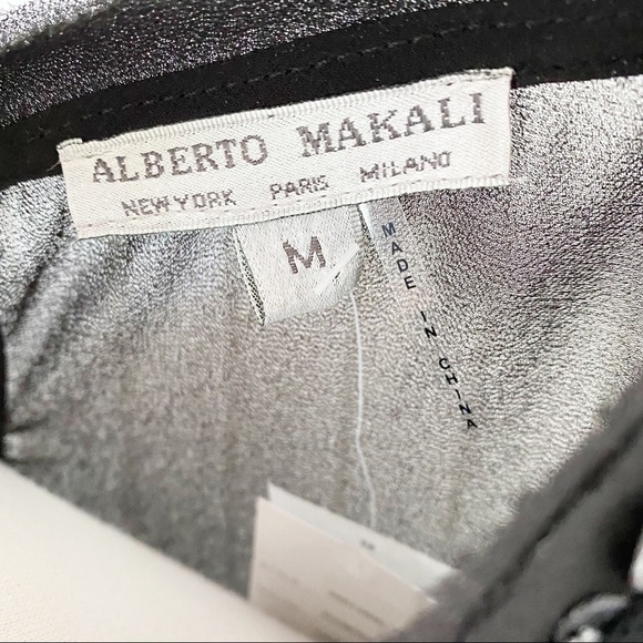 NWT Alberto Makali Black Sequin Sheer Short Sleeve Shirt Top Size Medium - Picture 7 of 13